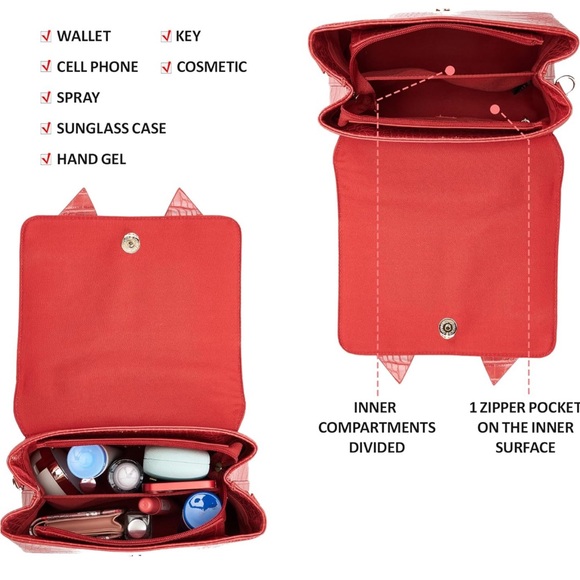 Like Dreams Bowtie Vegan Leather Crossbody Purse - Picture 10 of 13